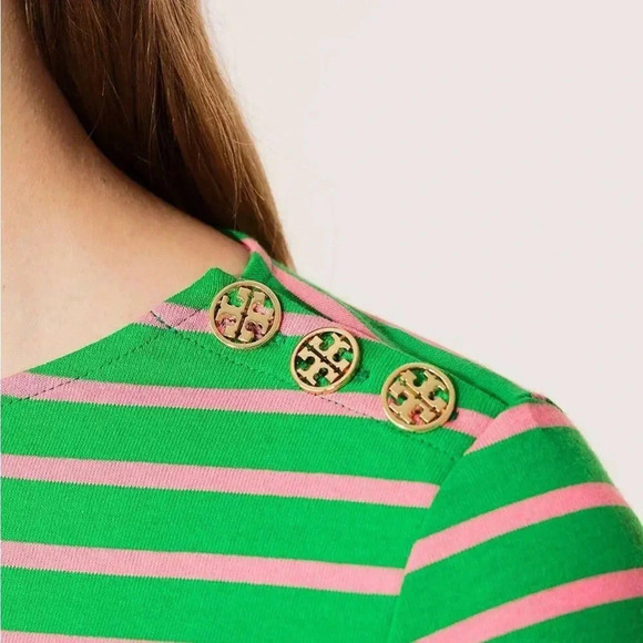 Tory Burch Boat Neck Diver Striped Top Small - Picture 3 of 11